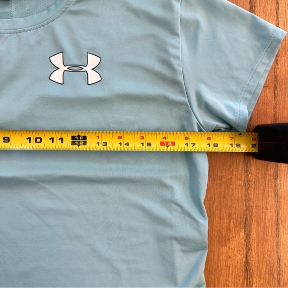 UNDER ARMOUR GIRLS HEATGEAR SHIRT Blue Size Youth Large - Picture 3 of 10